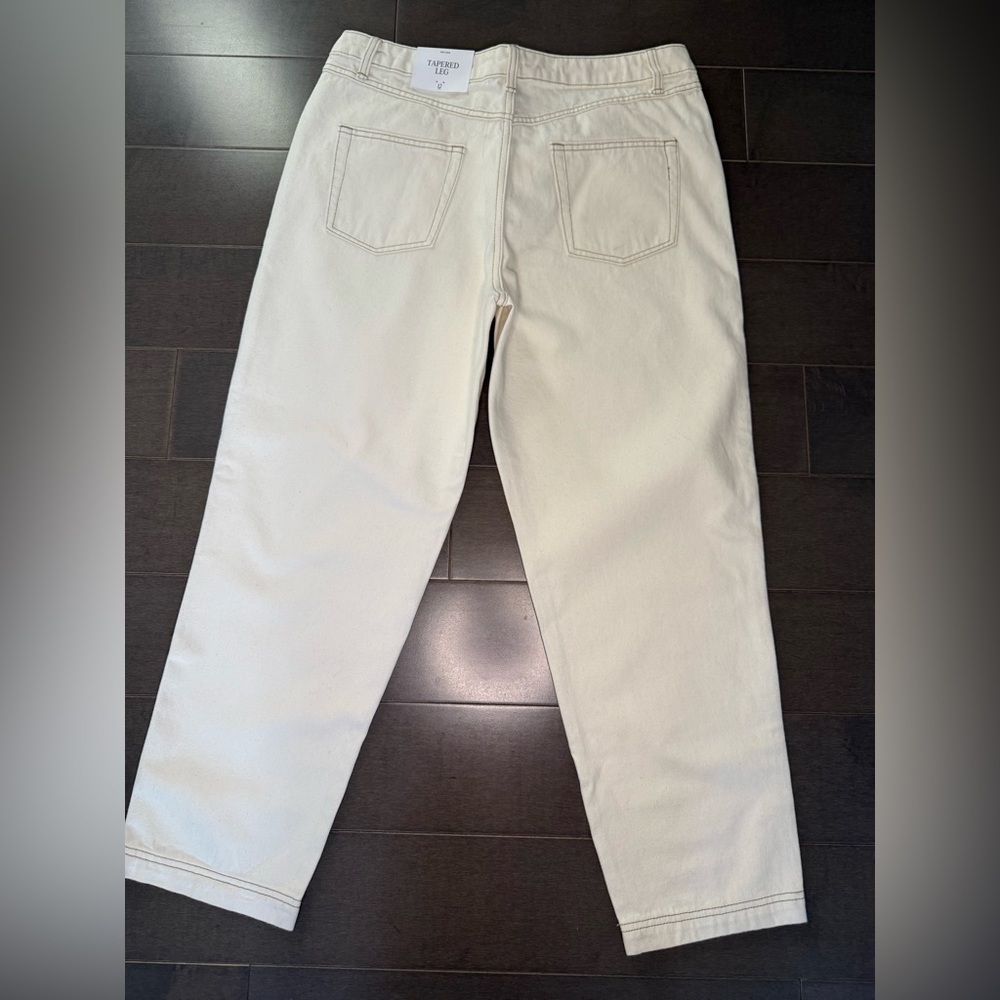Future Collective Kahlana Barfield Brown Cream Tapered Leg Jeans - Picture 3 of 7